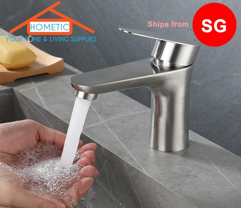 Stainless Steel 304 Bathroom Basin Tap Cold Water Only faucet brushed