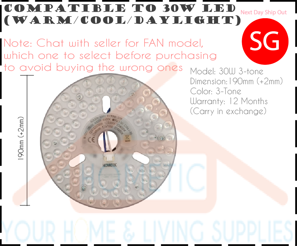 Replacement LED ceiling light for HDB home Singapore