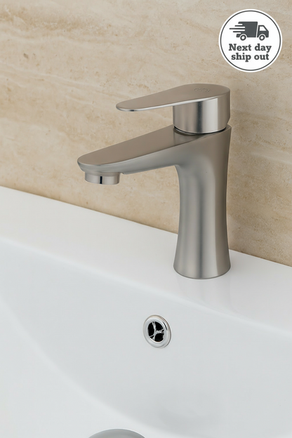 Stainless steel 304 basin tap with brushed finish for bathroom and kitchen