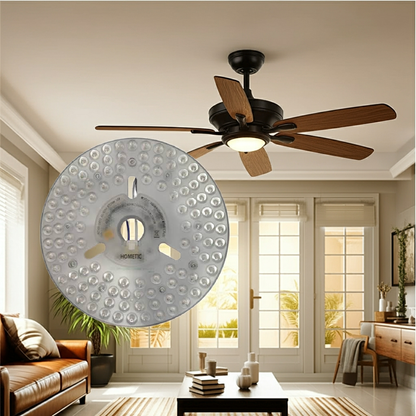 Ceiling fan with light fixture in a living room setting 