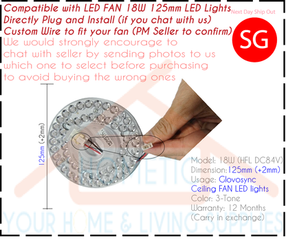 Contact seller Customize LED Ceiling Fan Lamp Module 24W 163mm Magnet Stick ON Light Source Easy to Install HFL DC84V