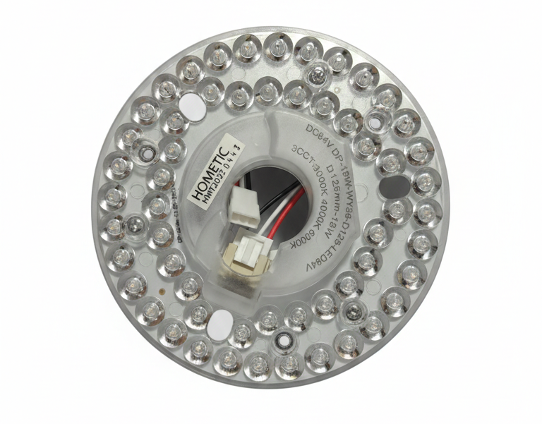 HFL84V LED replacement module for Glovosync ceiling fans. This circular 18W LED plate features a 125mm diameter, 48 LED chips in a dual-ring layout, and a 3CCT color tuning range (3000K, 4000K, 6000K). Compatible with DC84V systems, commonly used as a replacement for HFL84V 125mm or 163mm models