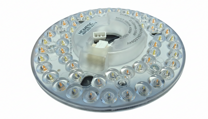 HFL84V LED replacement module for Glovosync ceiling fans. This circular 18W LED plate features a 125mm diameter, 48 LED chips in a dual-ring layout, and a 3CCT color tuning range (3000K, 4000K, 6000K). Compatible with DC84V systems, commonly used as a replacement for HFL84V 125mm or 163mm models
