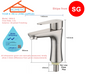 Stainless Steel 304 Bathroom Basin Tap Cold Water Only faucet brushed