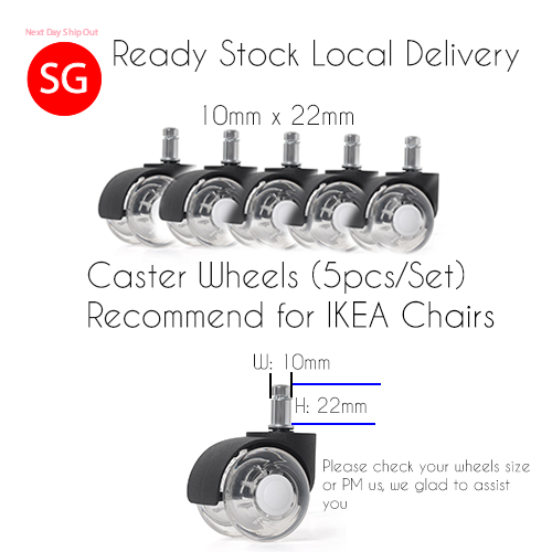 Caster Wheel Set of 5 For Office Chair wheels Heavy Duty Suitable for all types of floorings up to 300KG