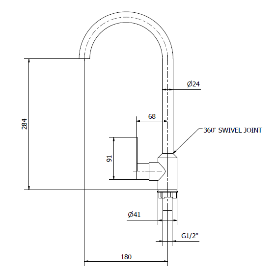 Premium 304 Stainless Steel Kitchen Tap - Single Cold Water | Hometic