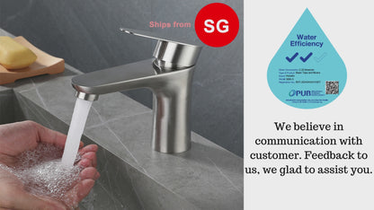 Stainless Steel 304 Bathroom Basin Tap Cold Water Only faucet brushed